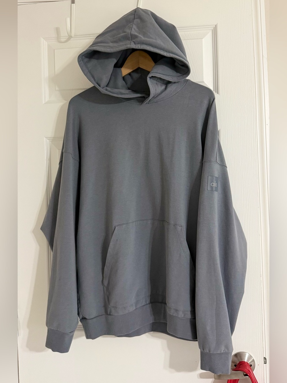 RARE COLORWAY! ALO Yoga Double Take Hoodie size M Steel Grey